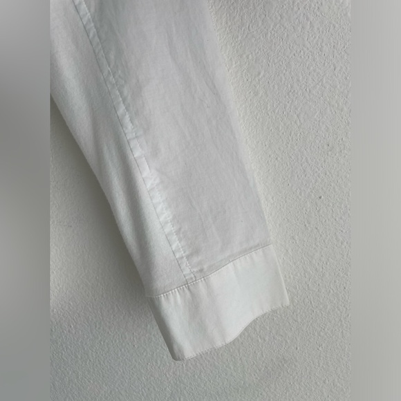 Eileen Fisher white classic button down shirt | pajama style organic cotton | S - Picture 10 of 15